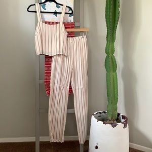 Striped crop/bottoms set